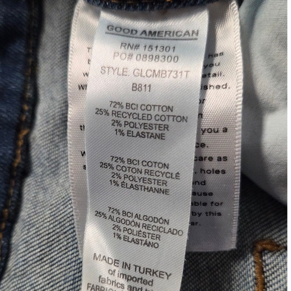 Good American Always Fits Classic Straight Leg Jeans Women Blue Wash Size 6 28 - Picture 8 of 8